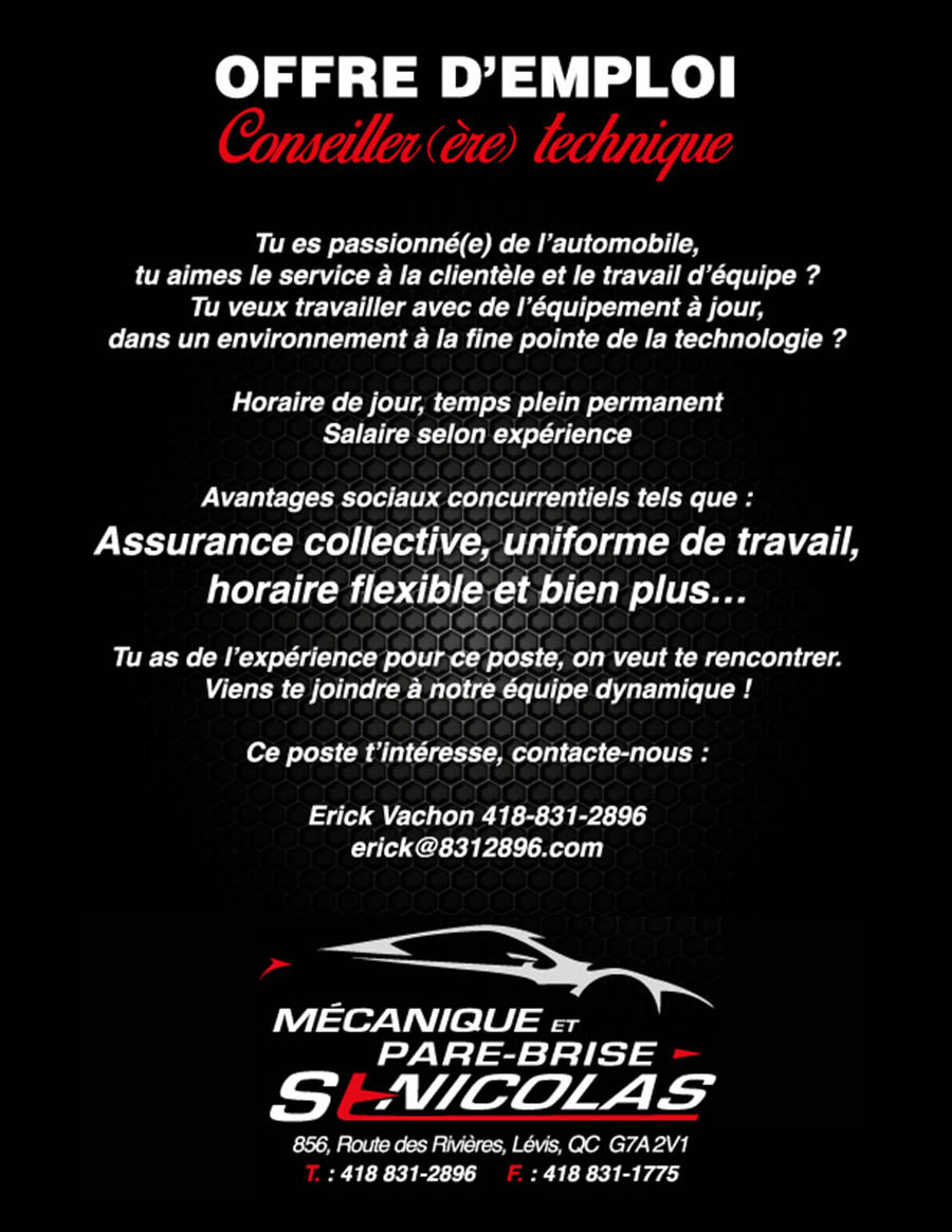 Offre d'emploi Conseiller Technique